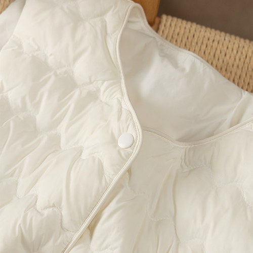 圆领V领可切换羽绒服马甲女