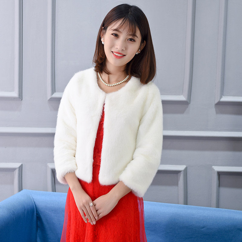 水貂毛新娘披肩加厚韩版女秋冬季