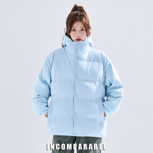 设计感拼接马甲连帽卫衣棉服女