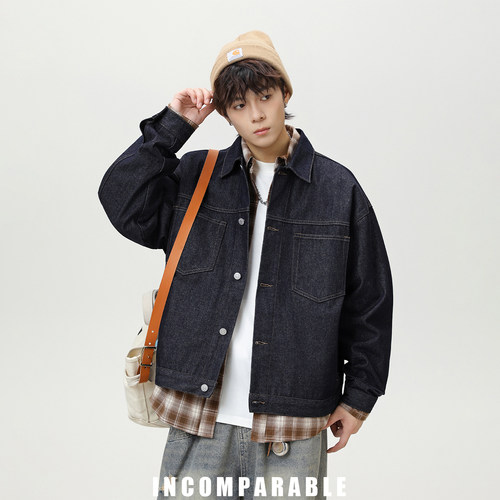 国潮牌原色水洗牛仔夹克男女