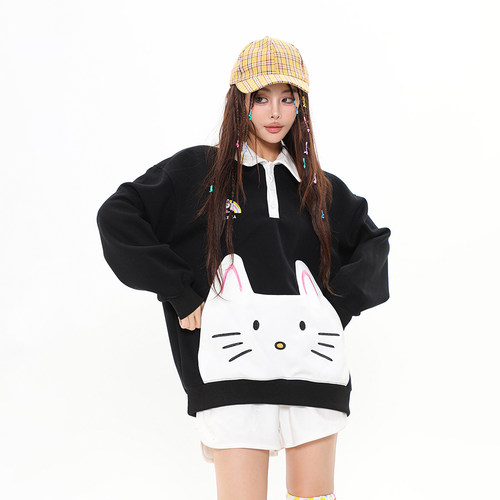 helloKitty联名Polo领卫衣女