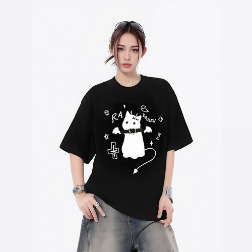 2025夏季可爱毛绒绒小狗短袖T恤