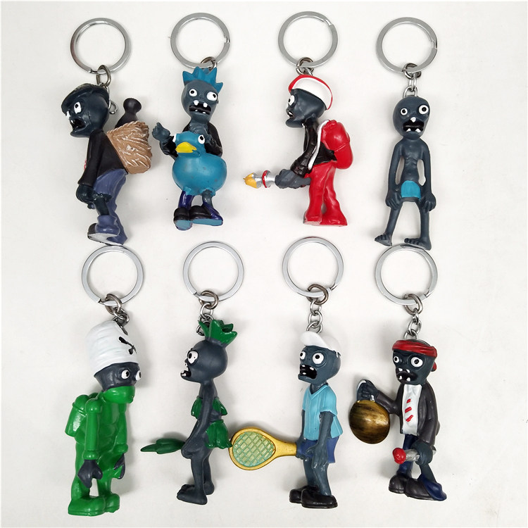 现货6款植物与僵尸公仔钥匙扣摆件 网游手机游戏公仔挂扣儿童礼物