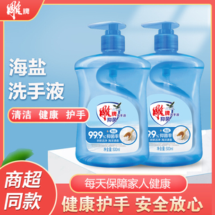 雕牌海盐洗手液500ml按压瓶深层清洁促销 抑菌海洋清香除菌 家用装