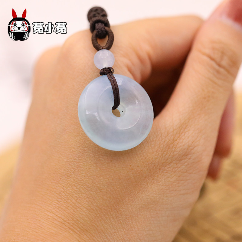 菟小菟民族风兔子海蓝宝圆扣吊坠 海蓝宝 水晶项链毛衣链时尚礼物