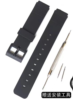 适配树脂橡胶表带代用卡西欧MW-59MQ-24MQ-71MQ-76经典小黑表带
