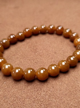 新疆和田玉且末老红糖卡8手串山料手链男女款