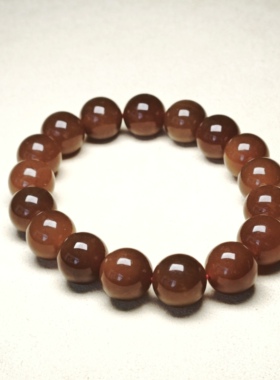 天然新疆且末糖色老糖料和田玉手链男女玉石佛珠手串老型珠桶珠子