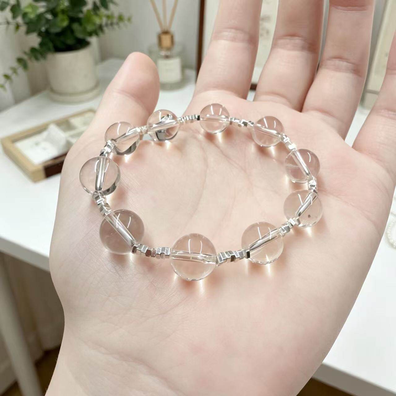 女款天然白水晶手串手链