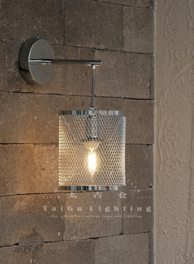 太古仓原创设计包豪斯工业风镂空网格灯咖啡厅酒吧床头灯氛围壁灯