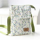 包包女斜挎小挎包新款 清新山茶花布艺女士零钱袋单肩包手机包 时尚