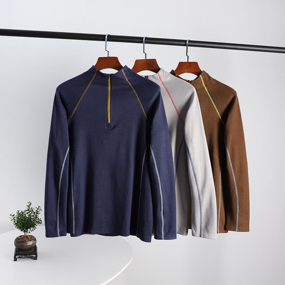 运动休闲保暖透气半拉链立领T恤