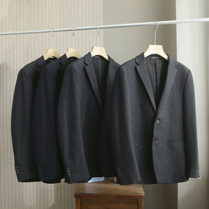 暗纹提花！高阶质感！外贸男装秋款挺快抗皱商务休闲平驳领西服潮