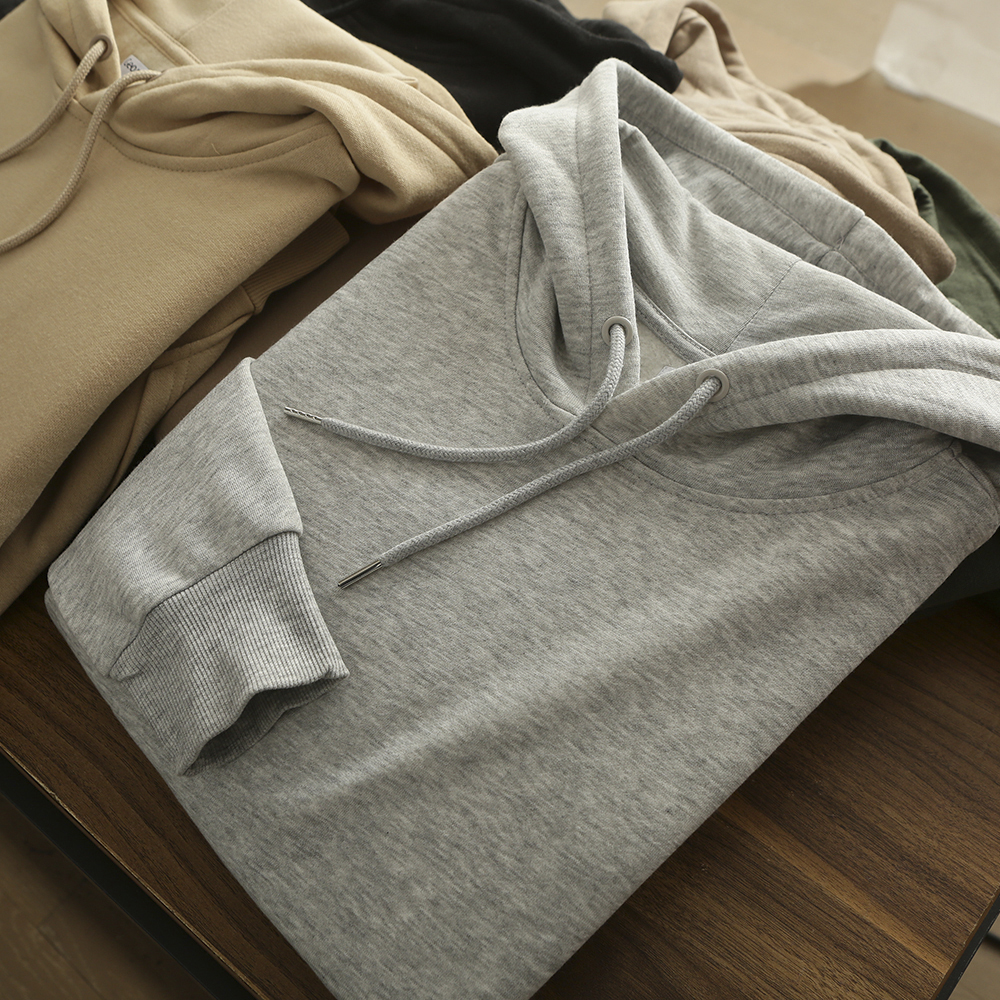 连帽休闲拉绒内里套头卫衣