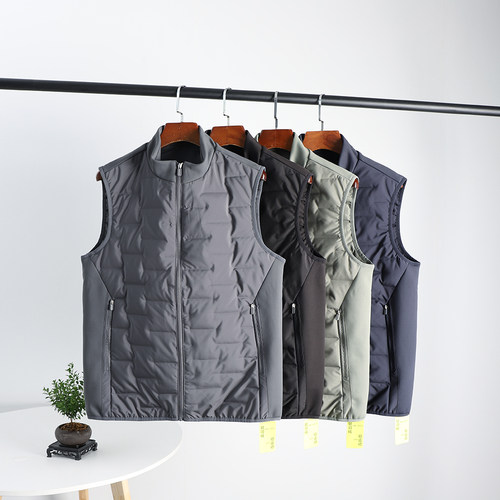 纯色百搭时尚立领休闲羽绒马甲男