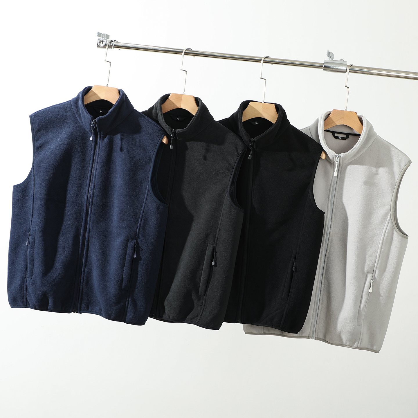 男士纯色立领休闲无袖背心马甲