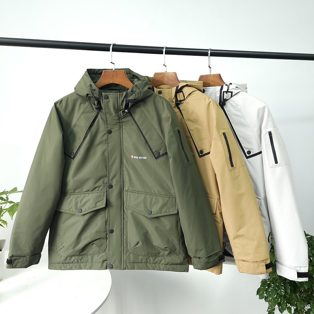 加厚夹棉工装连帽休闲棉衣棉服男