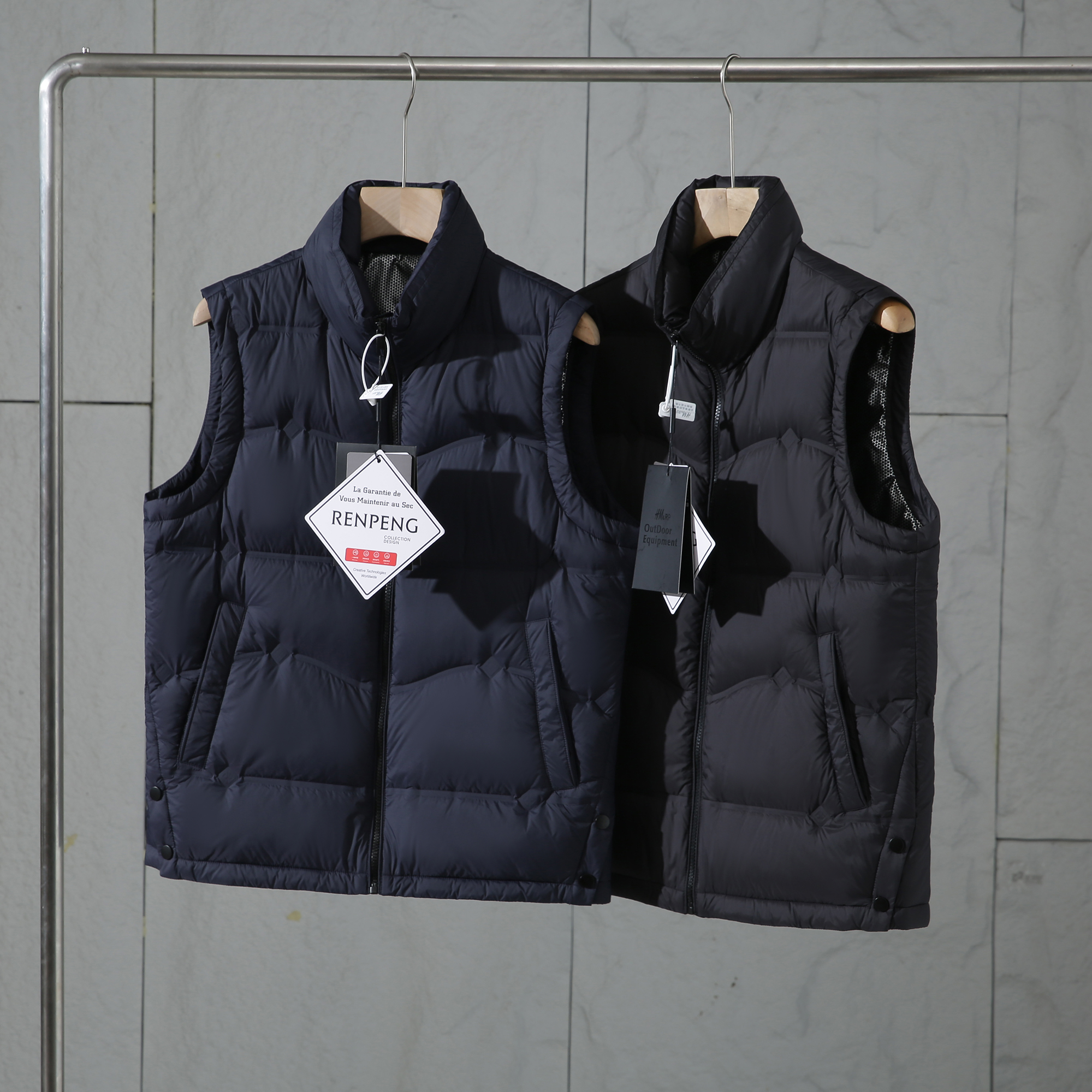 防风保暖时尚立领羽绒买家背心男