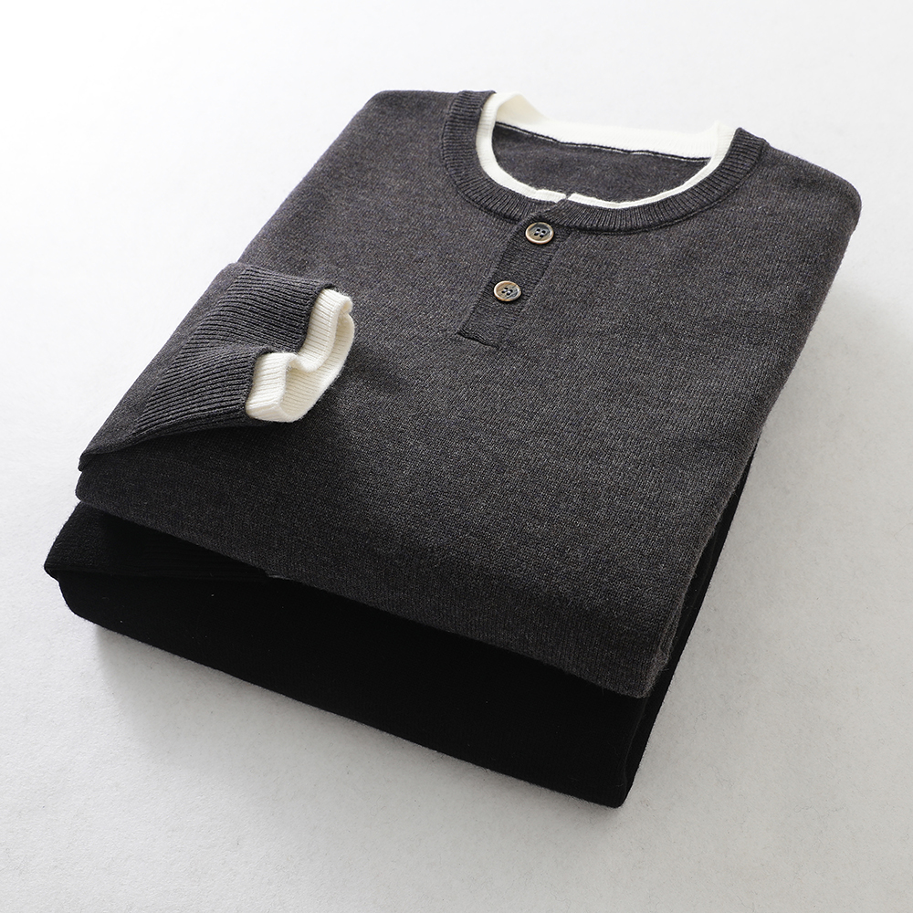 男士纯色百搭立领打底针织衫毛衣