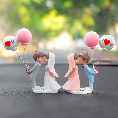 新款网红创意可爱情侣摆件中控台