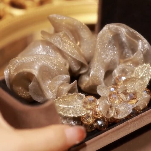 大肠圈气质发圈高级感女网纱发饰