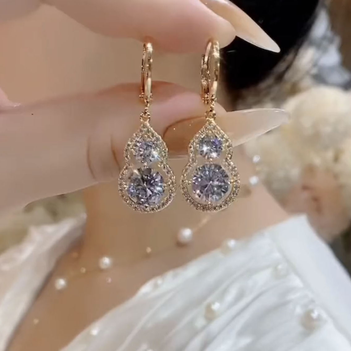 葫芦造型耳环环保铜合金女性