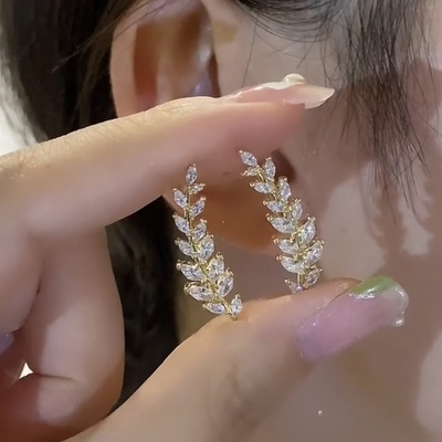 高级感耳排式麦穗耳环女