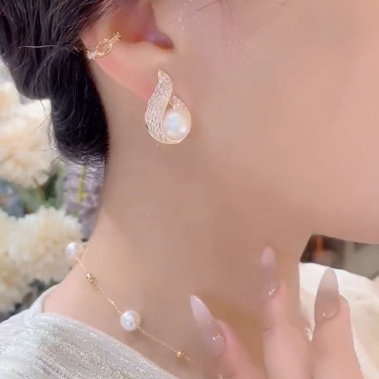 2022年新款潮轻奢气质珍珠耳钉韩国新款银针精致小众水滴百搭耳饰,饰品/流行首饰/时尚饰品新,耳环,淘宝优惠券,粉丝福利购,淘宝优惠卷