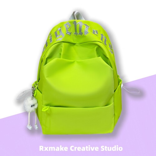 纯色insr风极简刺绣日系双肩包