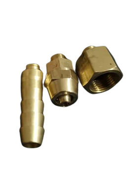 7MM101112转换连接头扁气罐泄气充气阀堵头金属透明胶管转接7/16