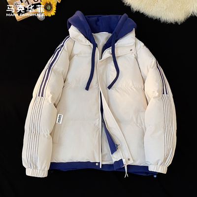 马克华菲美式假两件棉衣男款