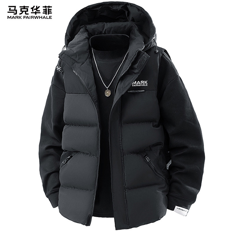 马克华菲拼色连帽马甲男款2025新款冬季男士加厚保暖外套背心上衣,男装,常规马甲,淘宝优惠券,粉丝福利购,淘宝优惠卷