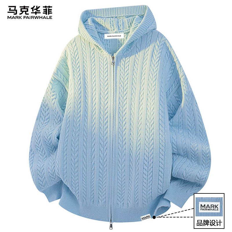 马克华菲连帽拉链开衫毛衣男款