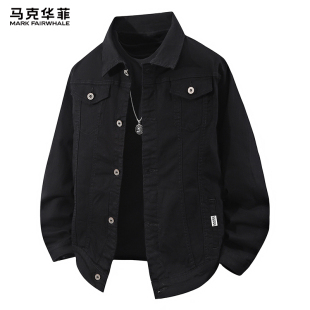 潮牌上衣男款 马克华菲工装 美式 春季 早春夹克上衣 翻领牛仔外套男士