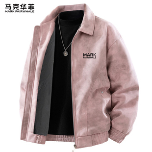 马克华菲麂皮绒男士外套春秋季加绒加厚2026新款上衣男款美式夹克