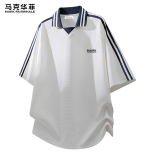 2026新款 t恤夏季 polo衫 上衣拼接美式 马克华菲撞色男款 半袖 短袖