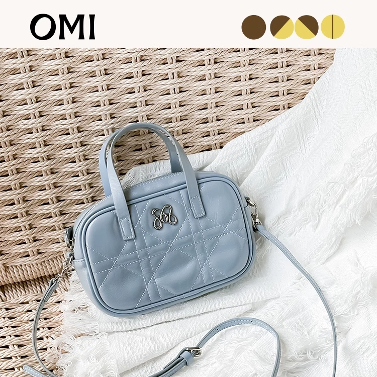 欧米OMI包包女2025新款时尚吐司小方包单肩斜挎包轻奢牛皮手提包
