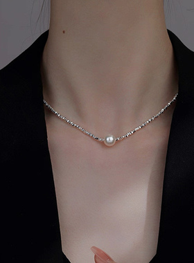 碎银子珍珠项链女款高级感锁骨链