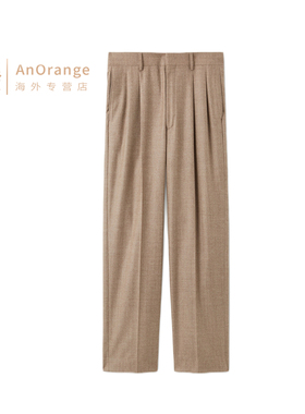 Loro piana/诺悠翩雅LP男装长裤高腰直筒褶裥羊毛长裤26春夏新款