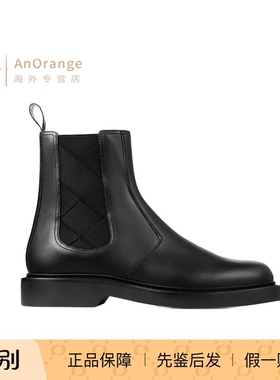 jimmy choo/周仰杰JC男鞋2026新款黑色小牛皮Chelsea切尔西踝靴