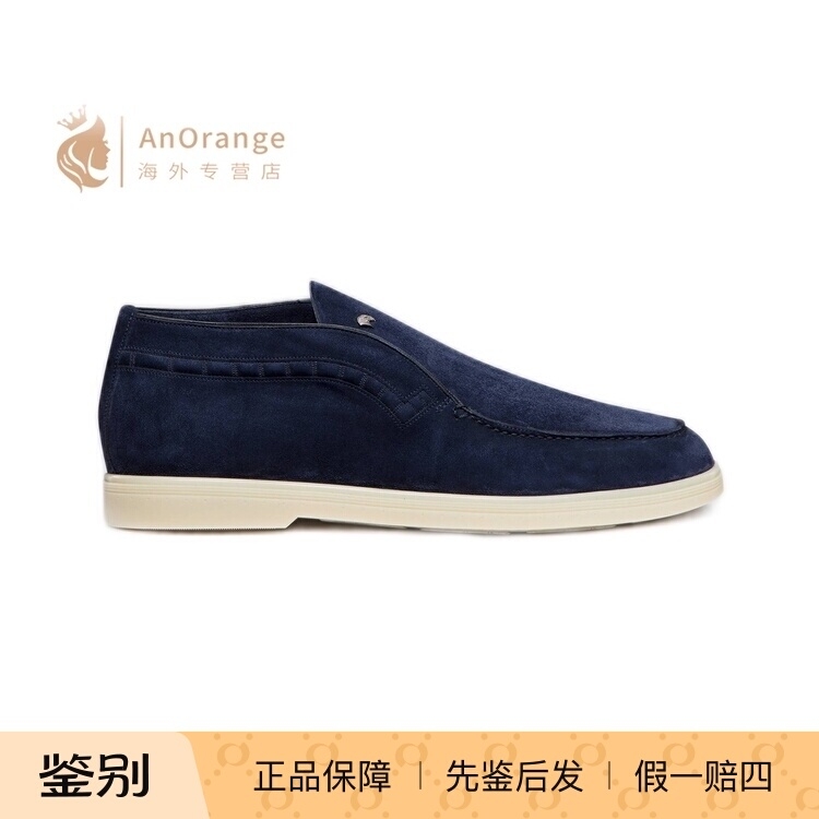 SR/史蒂芬深蓝色麂皮套脚高帮靴