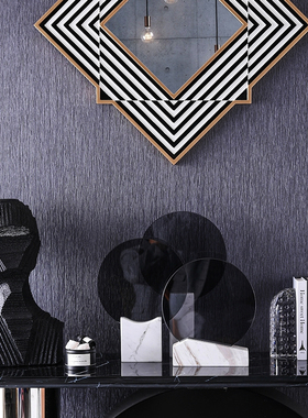 北欧大理石公主梳妆台式双面化妆镜桌面装饰客厅圆形创意卧室摆件