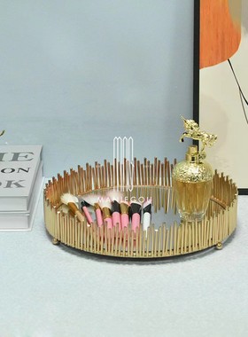 天然大理石金属客厅梳妆台家居餐桌厅摆件装饰品工艺品收纳盒杯垫