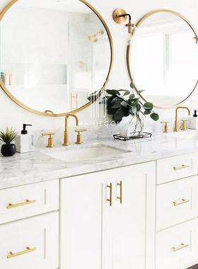 北欧轻奢天然大理石吧台倒台洗簌台ins家用高级感吧台化妆台餐桌.