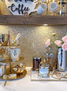 现代创意轻奢天然大理石甜品果盘工艺蛋糕餐托盘子收纳摆件装饰品