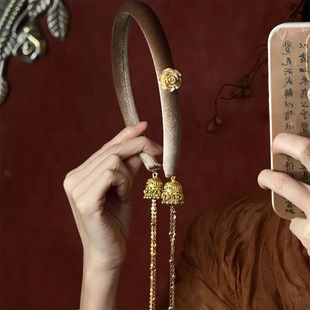 山沐手作「岁月如歌」新中式复古丝绒流苏发箍女秋冬新款头箍发饰