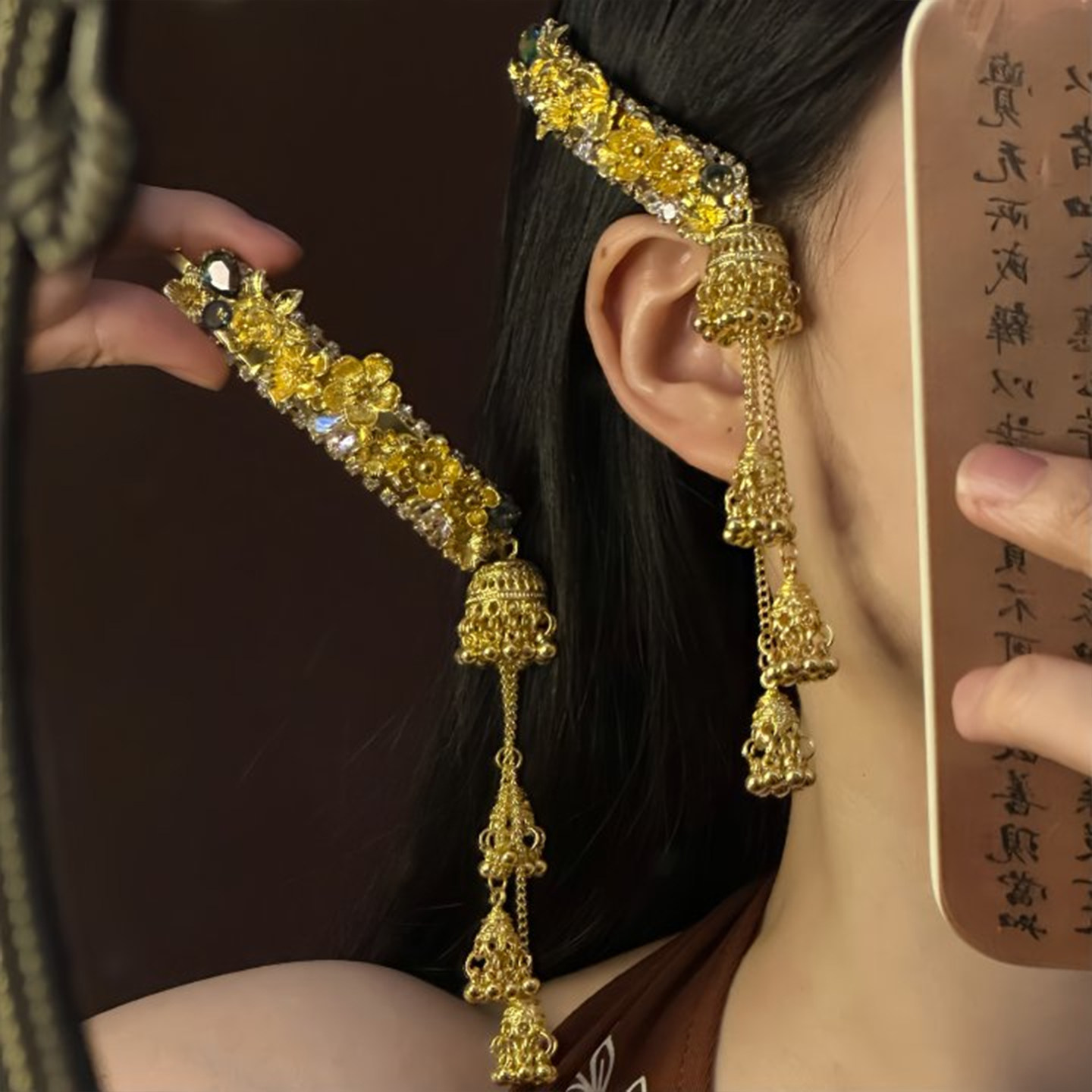 山沐手作「桂馥涵秋」新中式金色花朵流苏发夹女侧边夹民族风发饰,饰品/流行首饰/时尚饰品新,发饰,淘宝优惠券,粉丝福利购,淘宝优惠卷