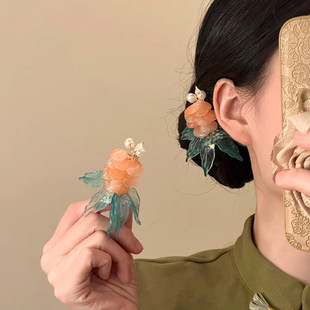 山沐手作「年年有余」古风新年锦鲤发夹发夹女侧边夹汉服头饰发饰