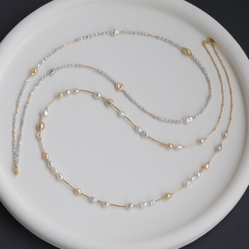 秋日无核珍珠中长款项链