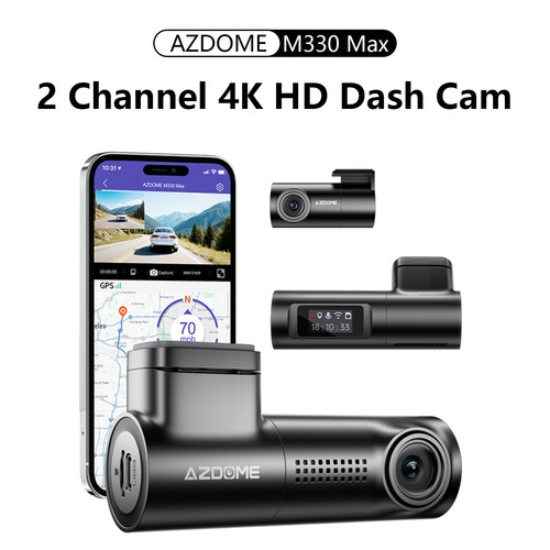 AZDOME M330Max Dash Cam 4K+2.5K Recording Car Camera DVR GPS
